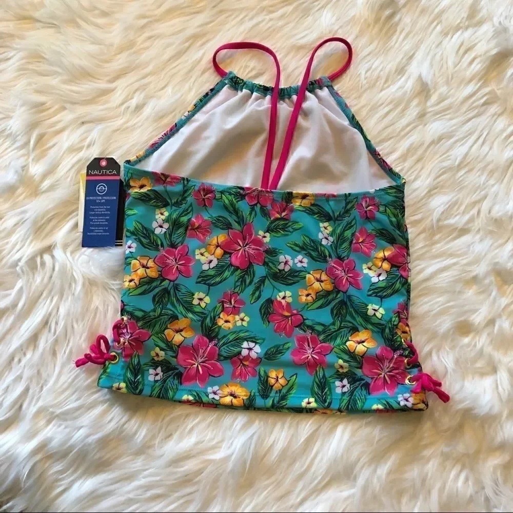 NWT girls Nautica swim top x-large 16 halter top